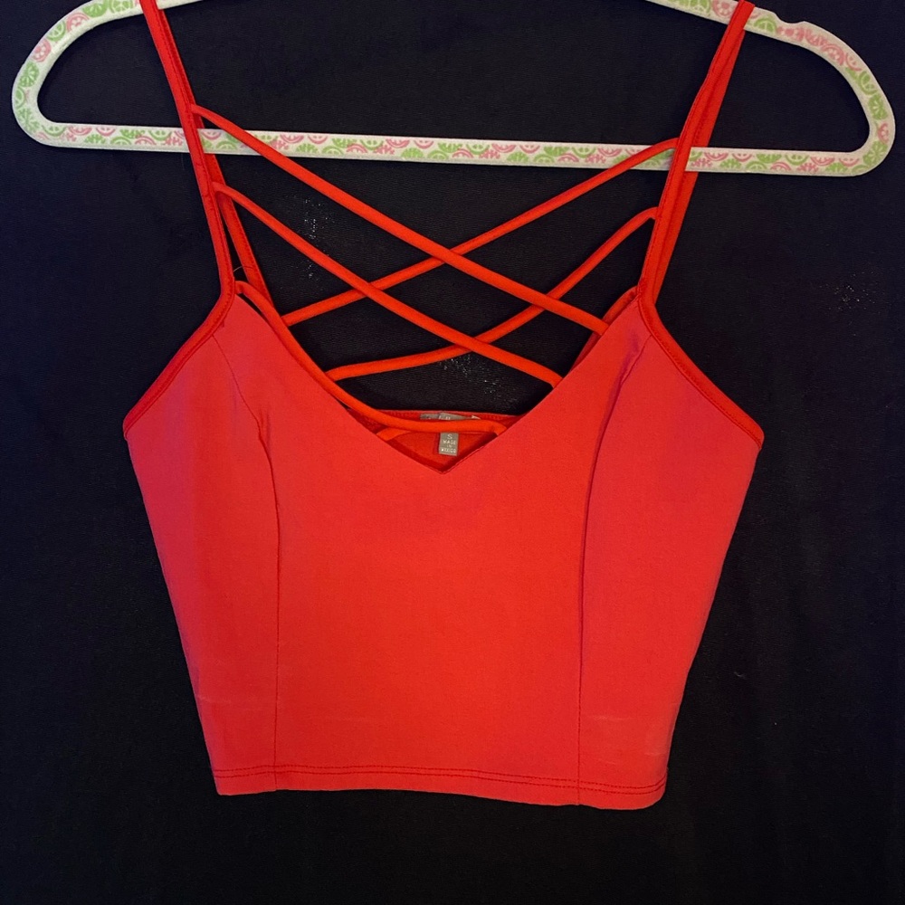 Charlotte Russe Red Crisscross Camisole